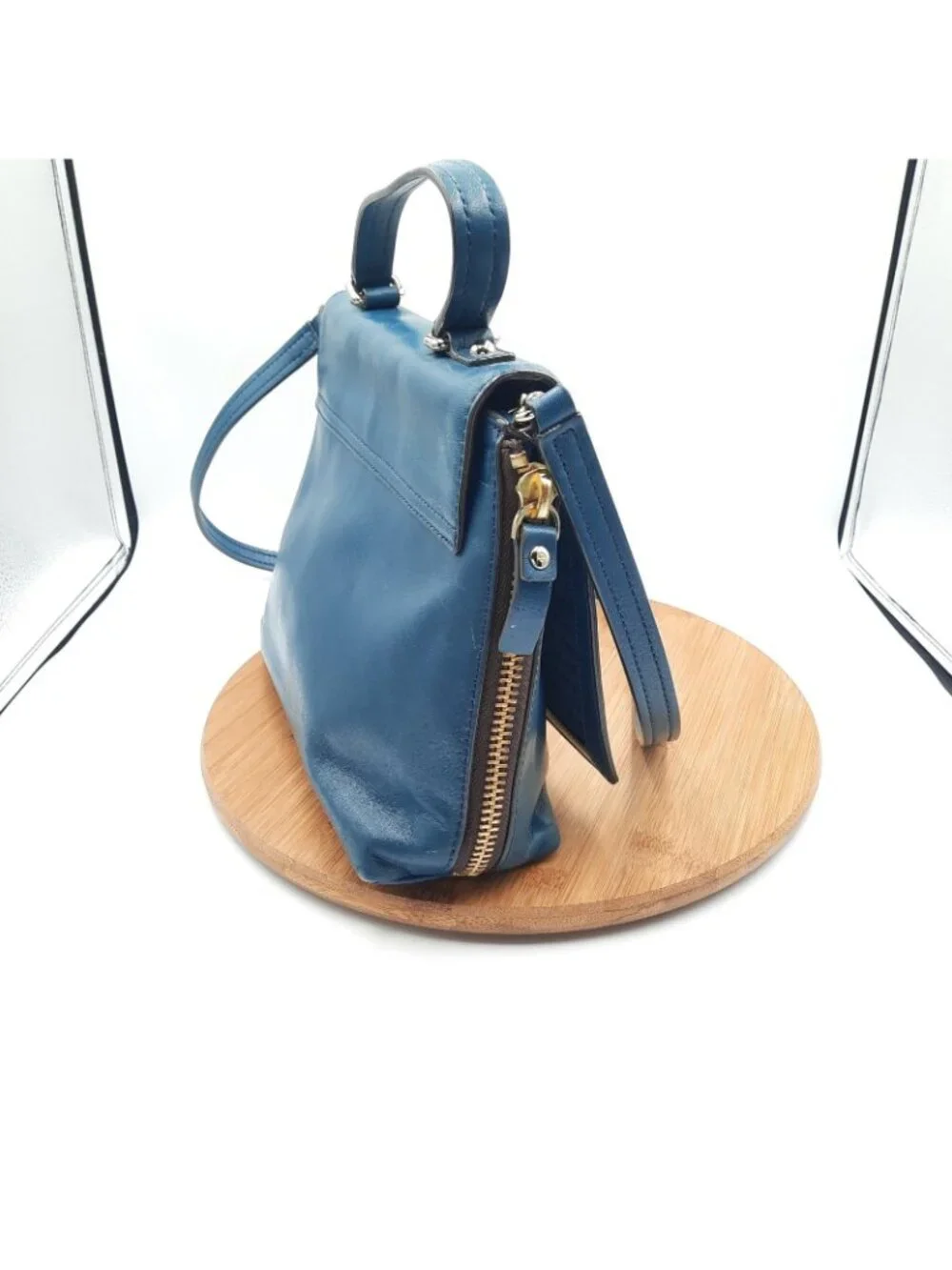Kate Spade Bag Varick Street Abbie Satchel Teal Green Leather Shoulder Strap